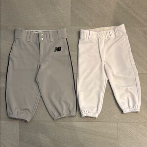 2 pairs of New Balance Gray and White baseball knickers
